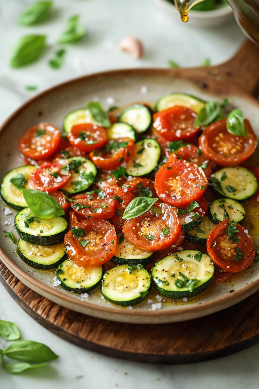 Knoblauch-Tomaten-Zucchini-Pfanne
