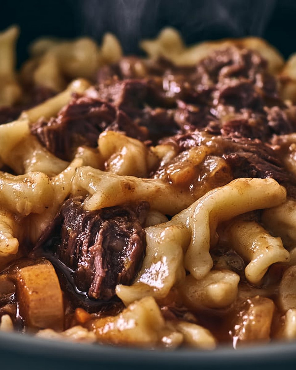 Mississippi Beef Noodles in a Crock Pot