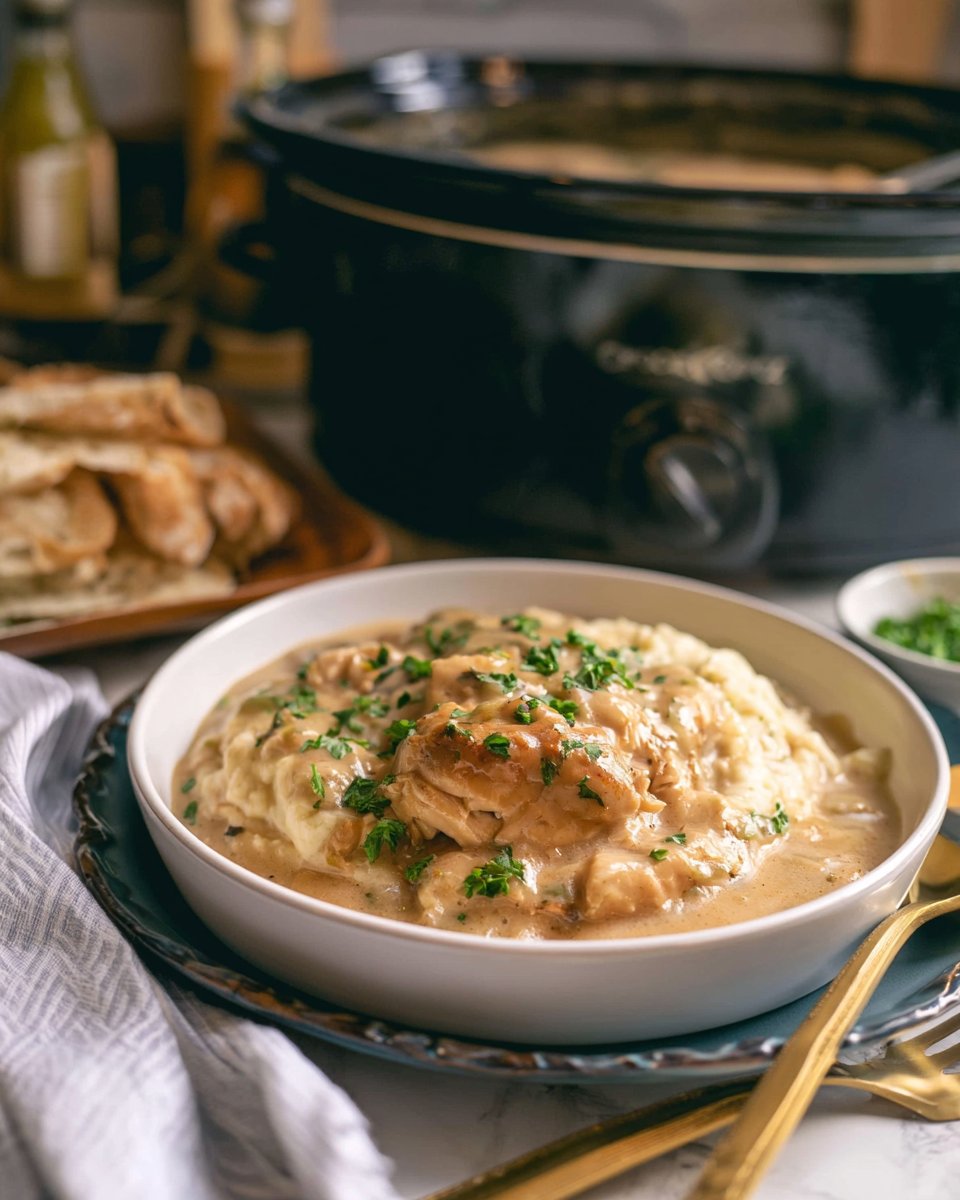 Dump and Go Crockpot Chicken and Gravy
