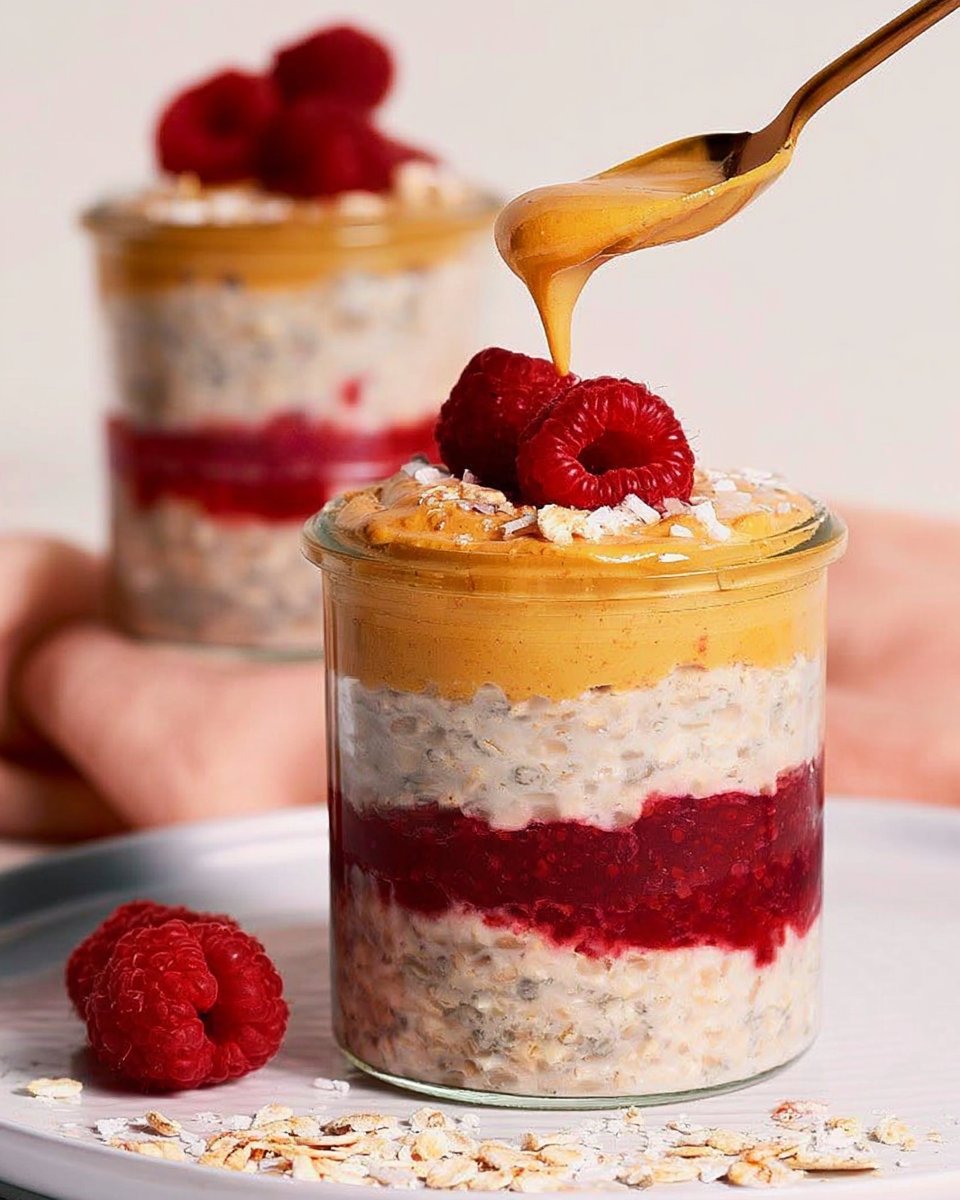 Peanut Butter and Jelly Overnight Oats