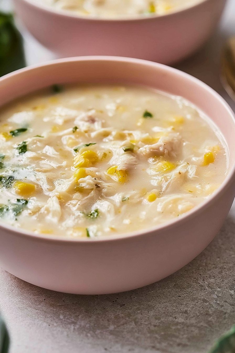 Chicken and Sweet Corn Soup with Pasta