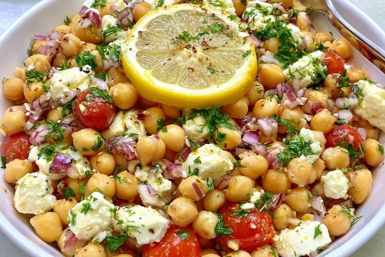 Lemony Chickpea Feta Salad