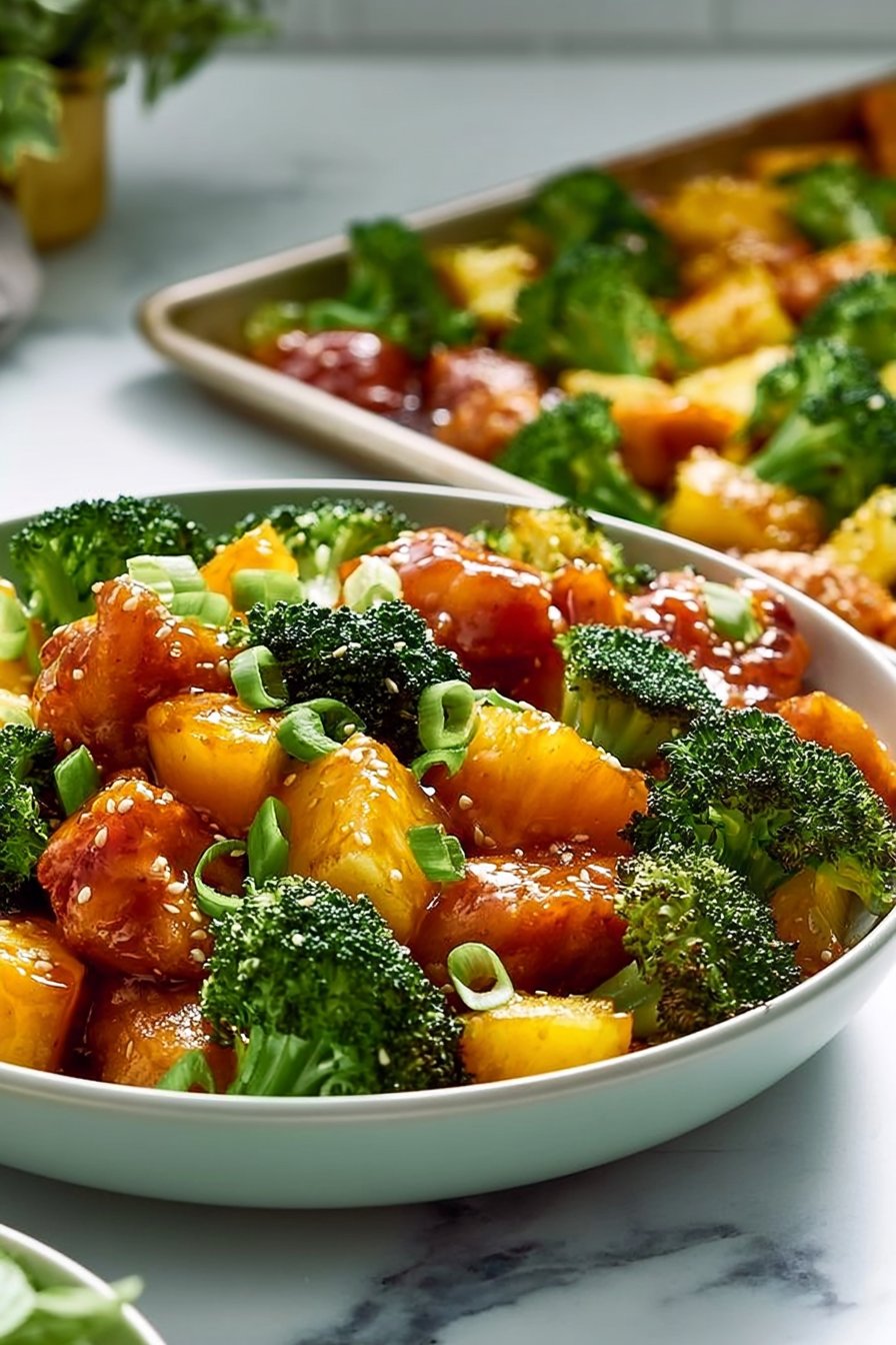 Teriyaki Chicken Sheet Pan Pineapple and Broccoli 1 Teriyaki Sheet Pan Pineapple Chicken and Broccoli