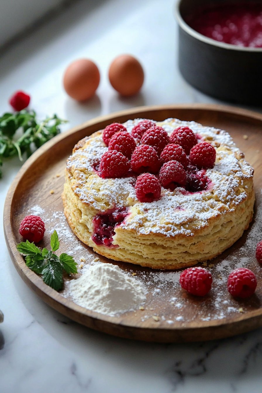 Himbeer-Biskuitkuchen