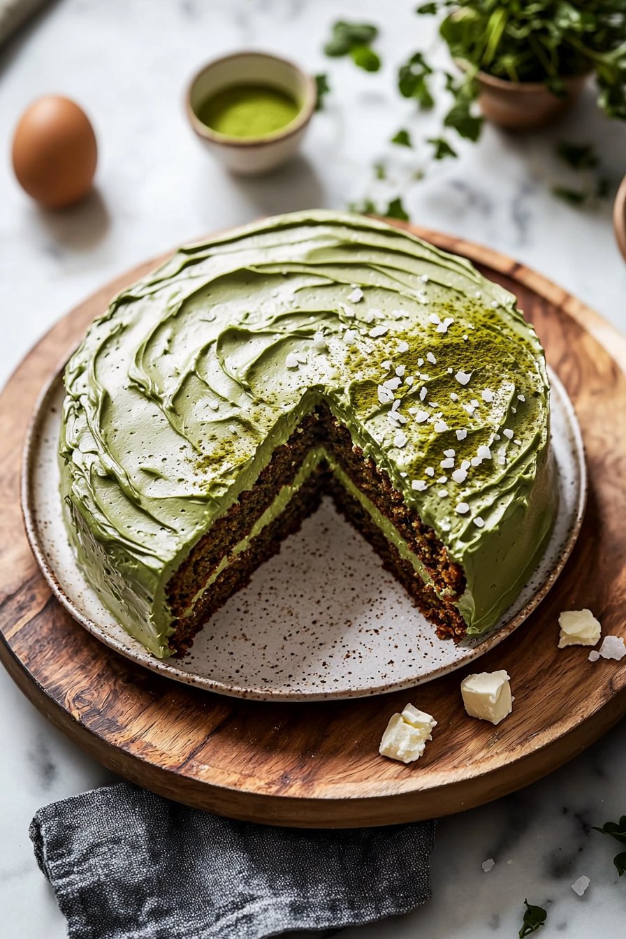 Matcha Cake with Buttercream Frosting