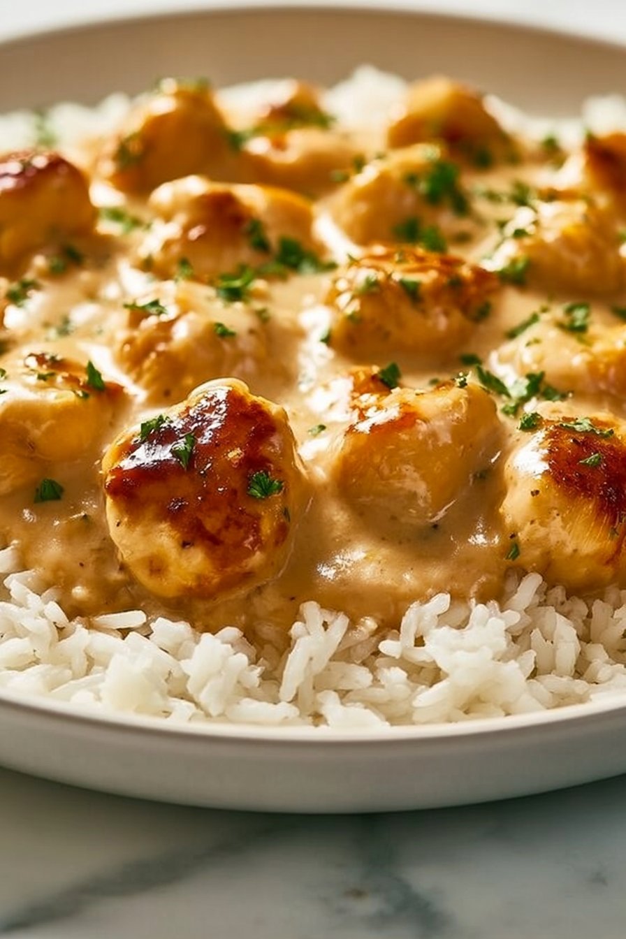 Creamy Garlic Chicken and Rice Recipe 1 Chicken and rice | Easy chicken breast recipe with rice, Nice healthy dinner recipes, Creamy garlic chicken over rice
