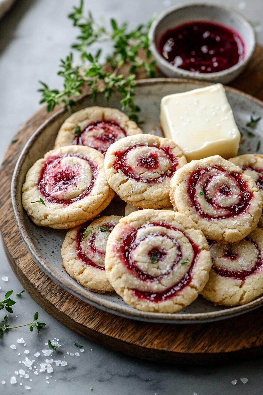 Raspberry Swirl Shortbread Cookies