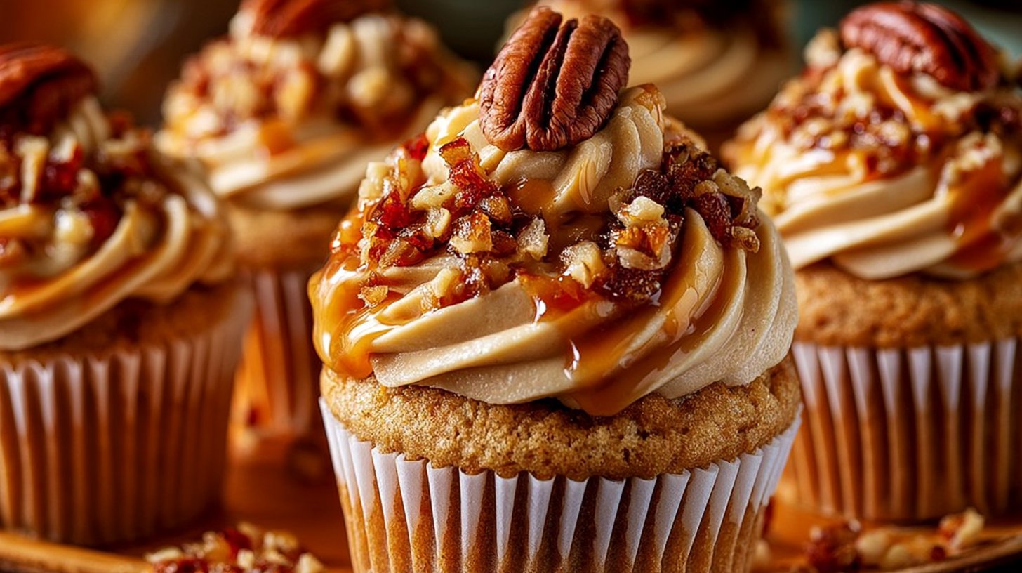 Whiskey Pecan Cupcakes