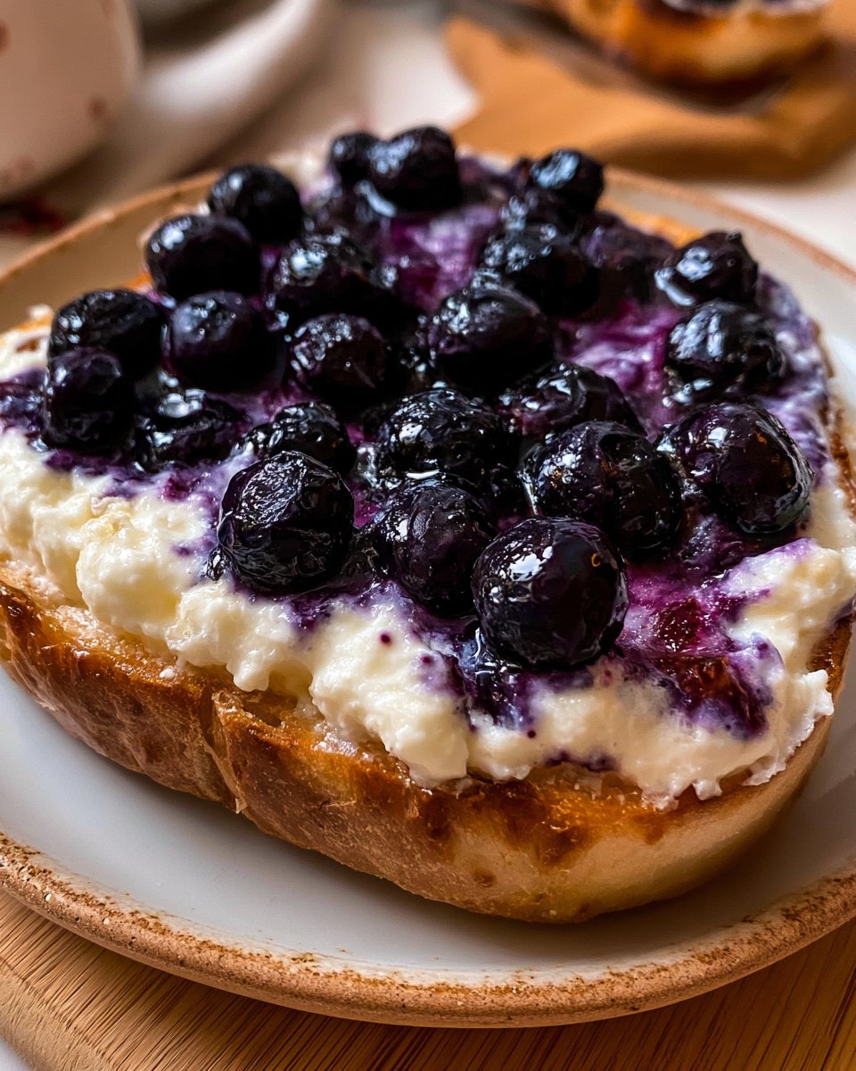 Air Fryer Blueberry Cottage Cheese Toast