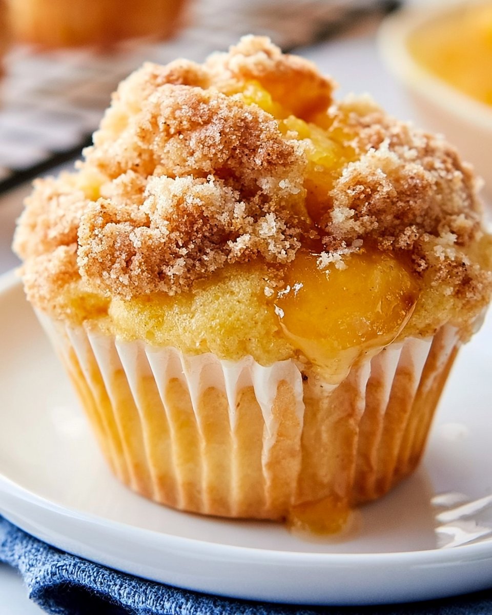 Homemade Peach Cobbler Muffins