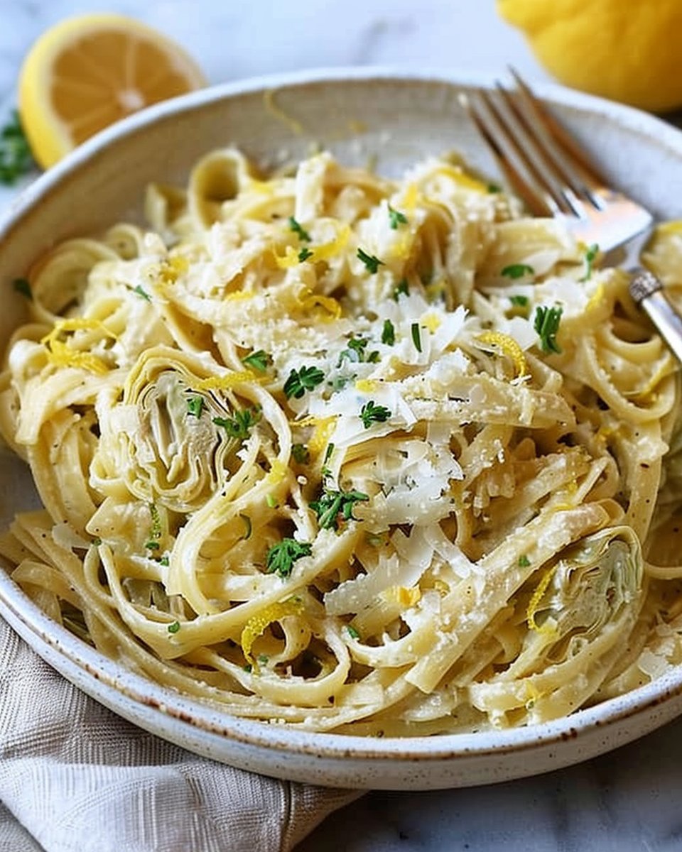 Zesty Lemon Artichoke Pasta