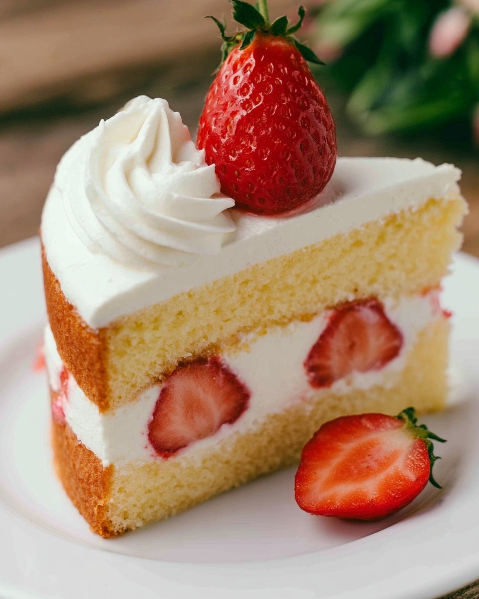 Vanilla Cake with Strawberries