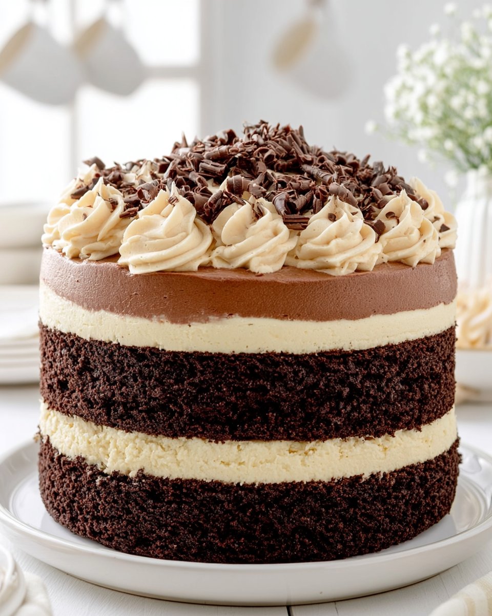 Decadent Triple-Chocolate Mousse Cake