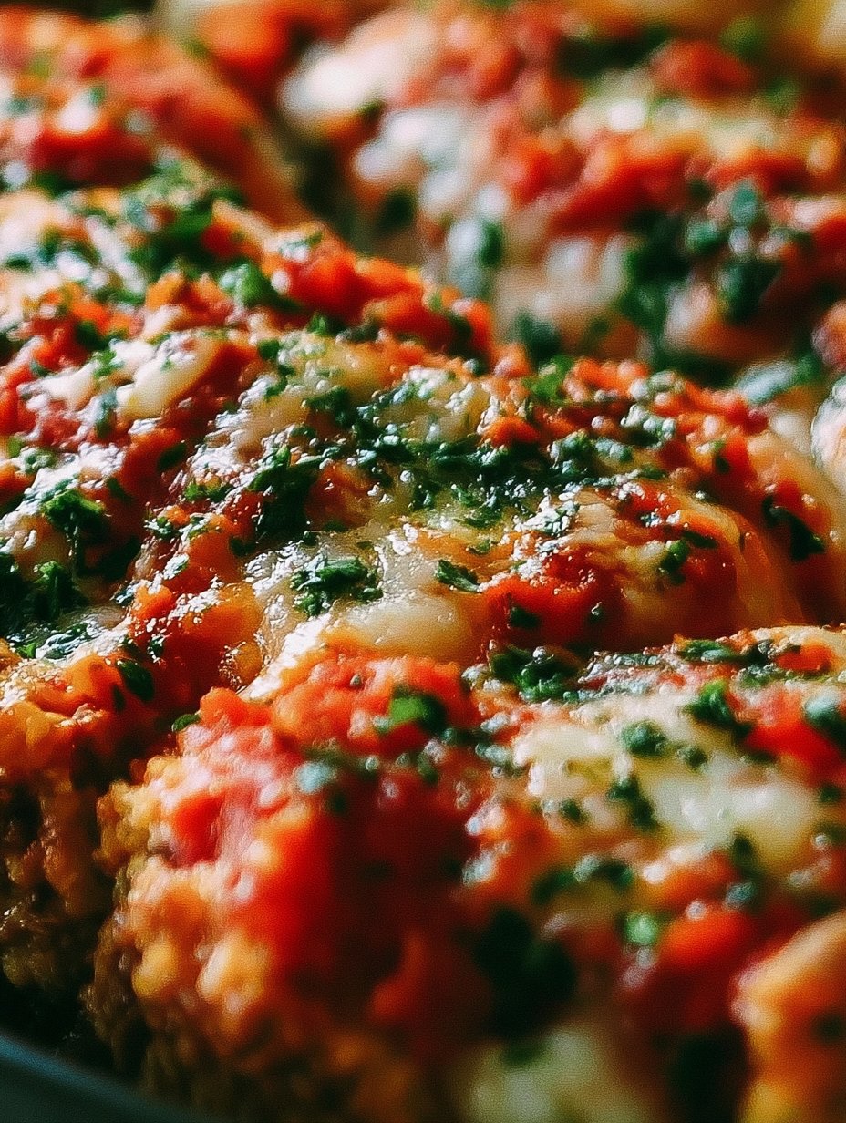 Pollo a la parmesana en forma de pastel de carne