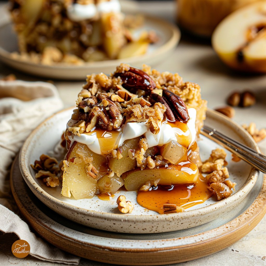 Pear, Pecan and Caramel Crumble