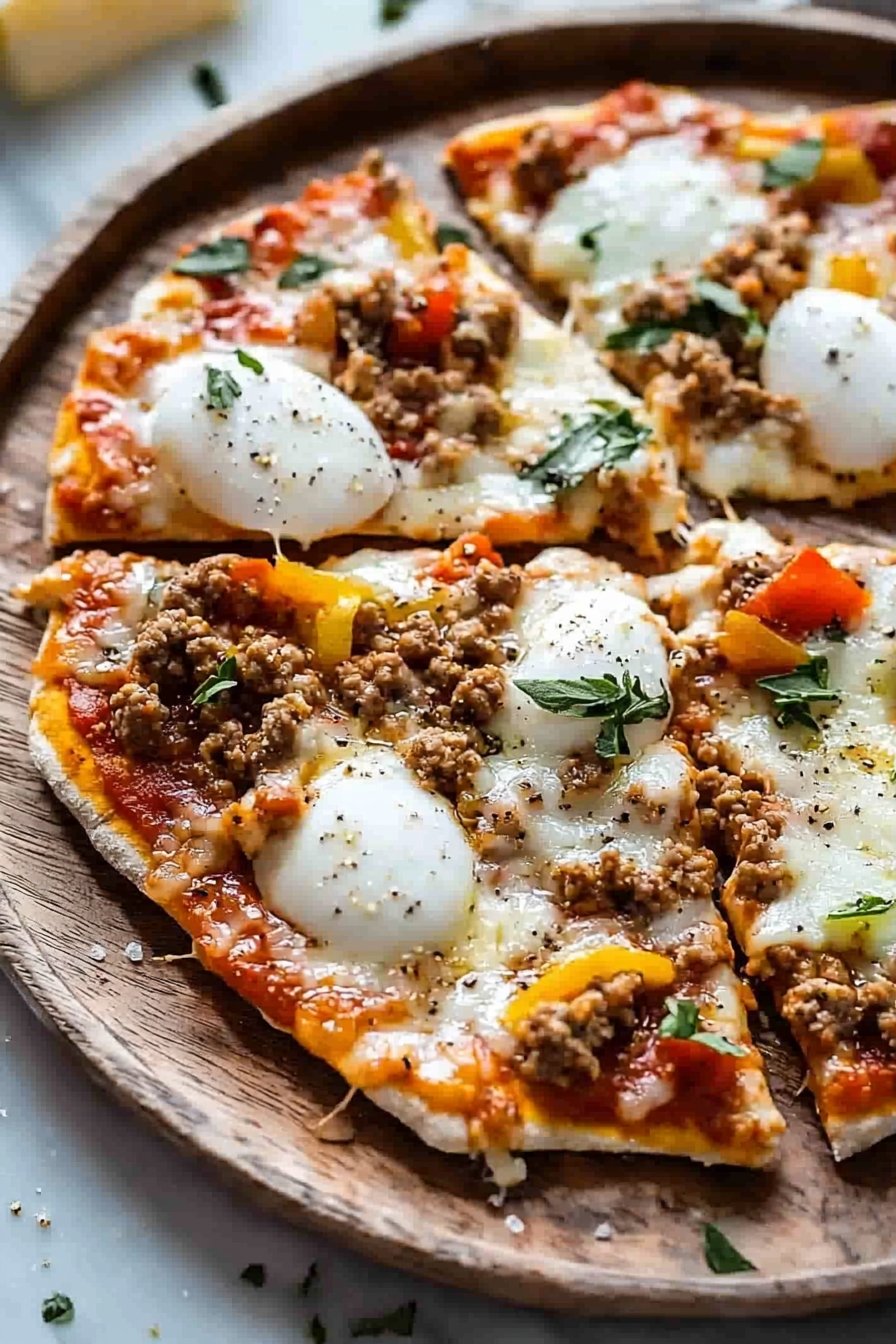 Keto Ground Chicken Pizza Crust