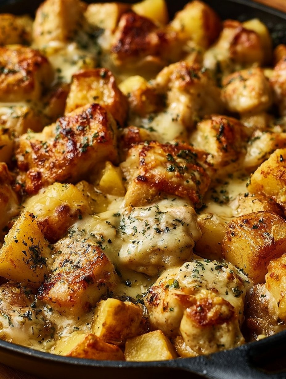 Pollo y Papas al Horno con Ajo y Parmesano