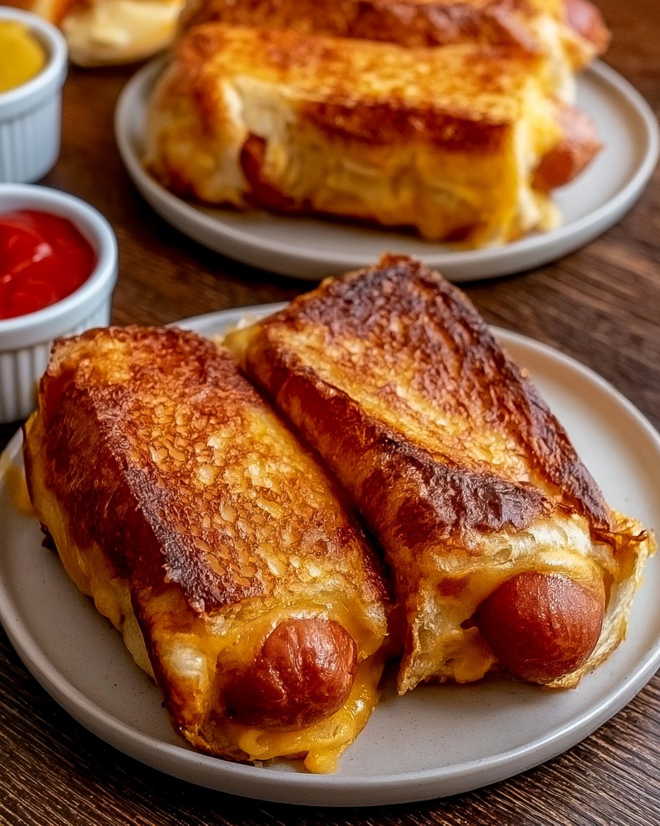 Air Fryer Grilled Cheese Hot Dogs