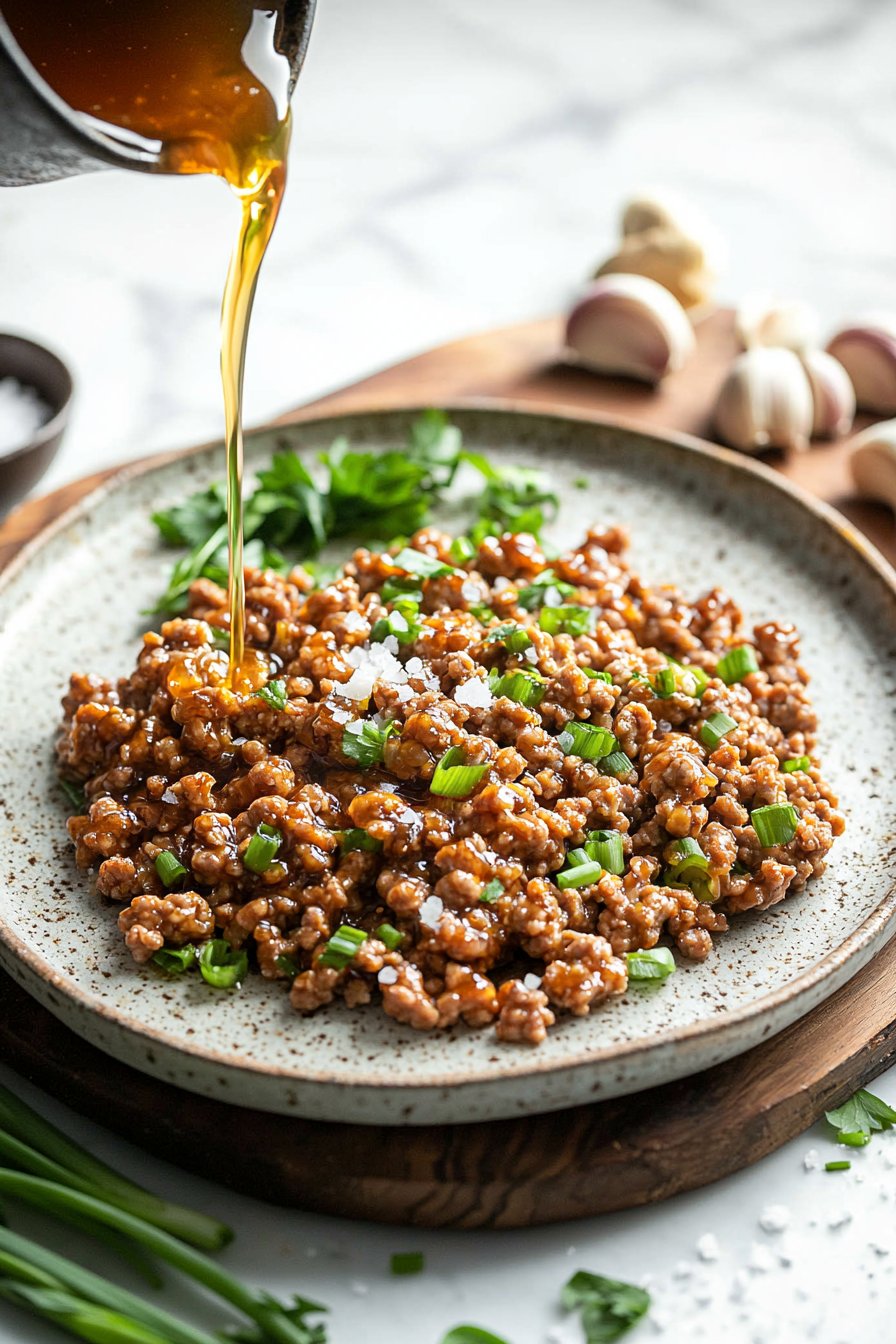 Honey Garlic Ground Chicken