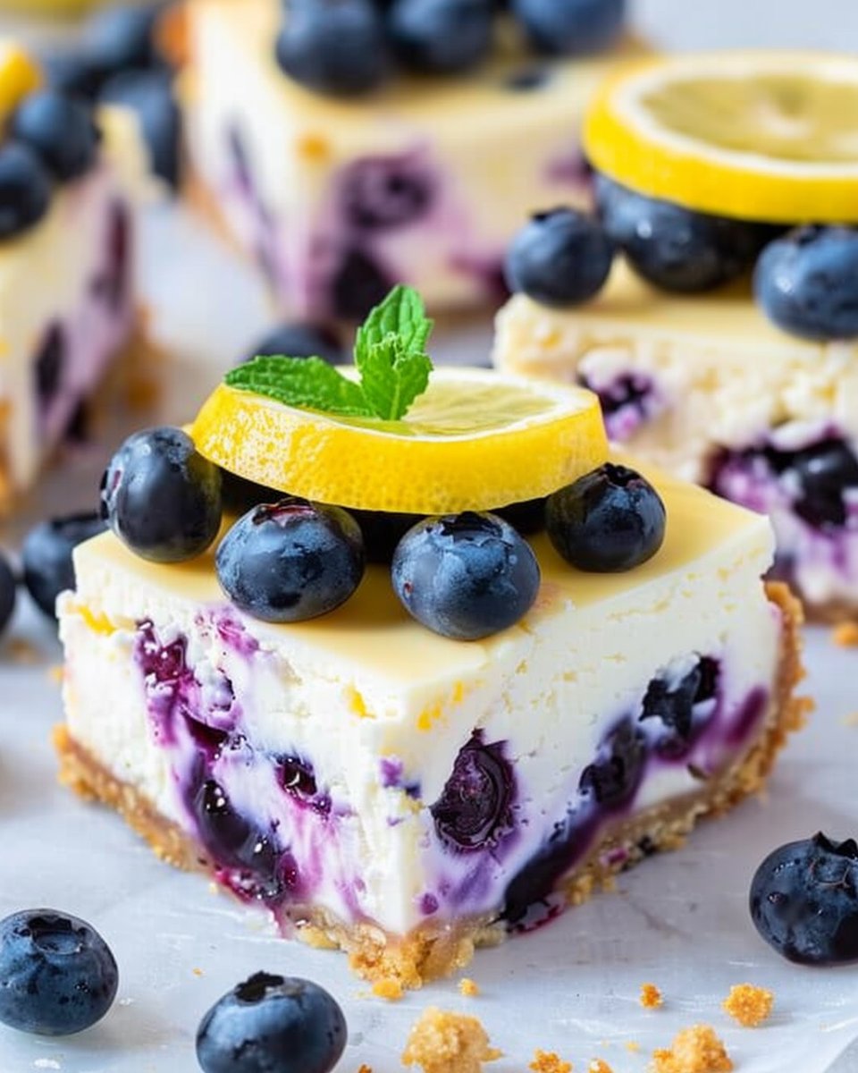 Lemon Blueberry Cheesecake Bars