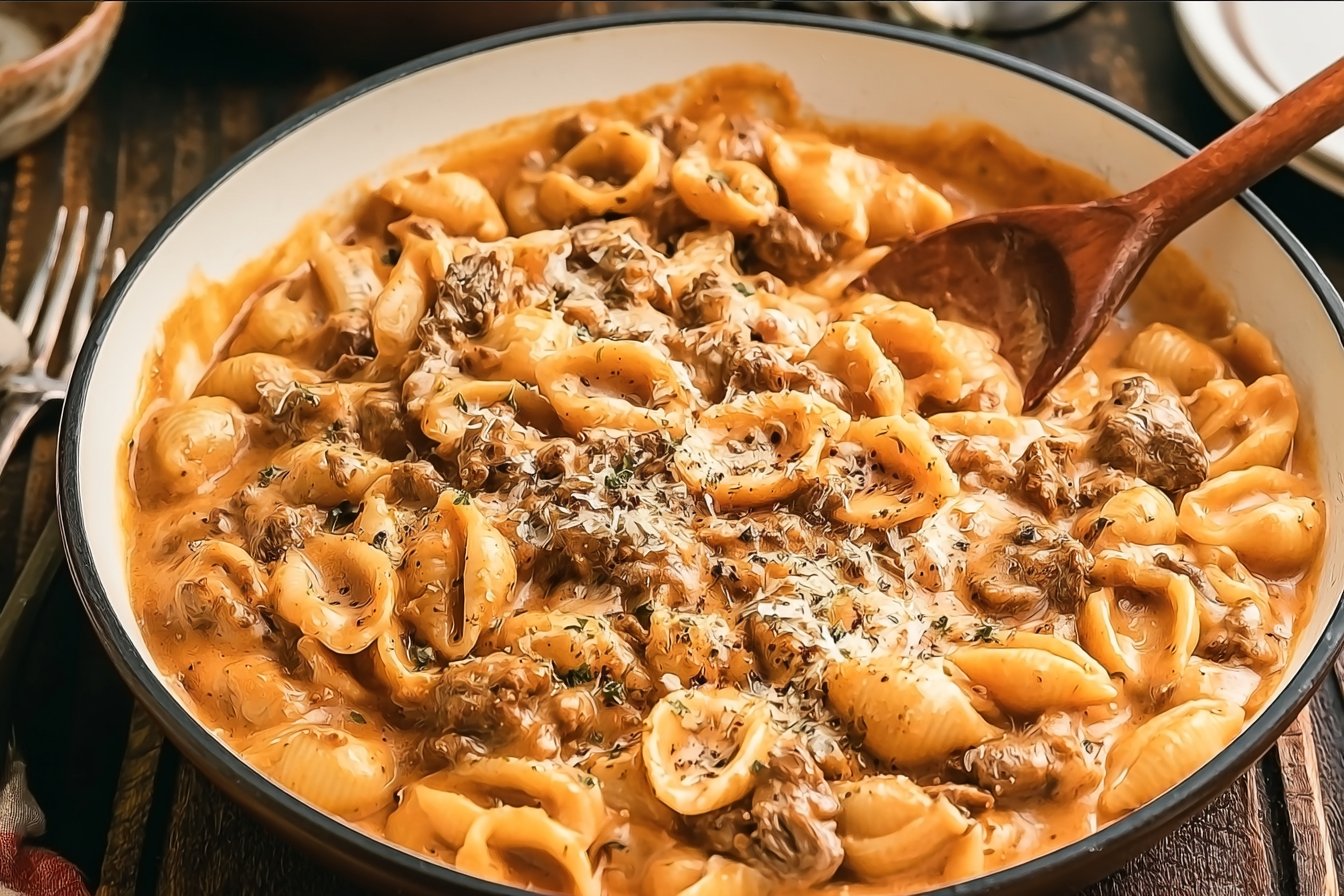 Creamy Beef and Shells