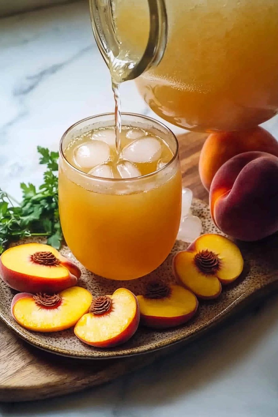 Hausgemachte Pfirsich-Limonade