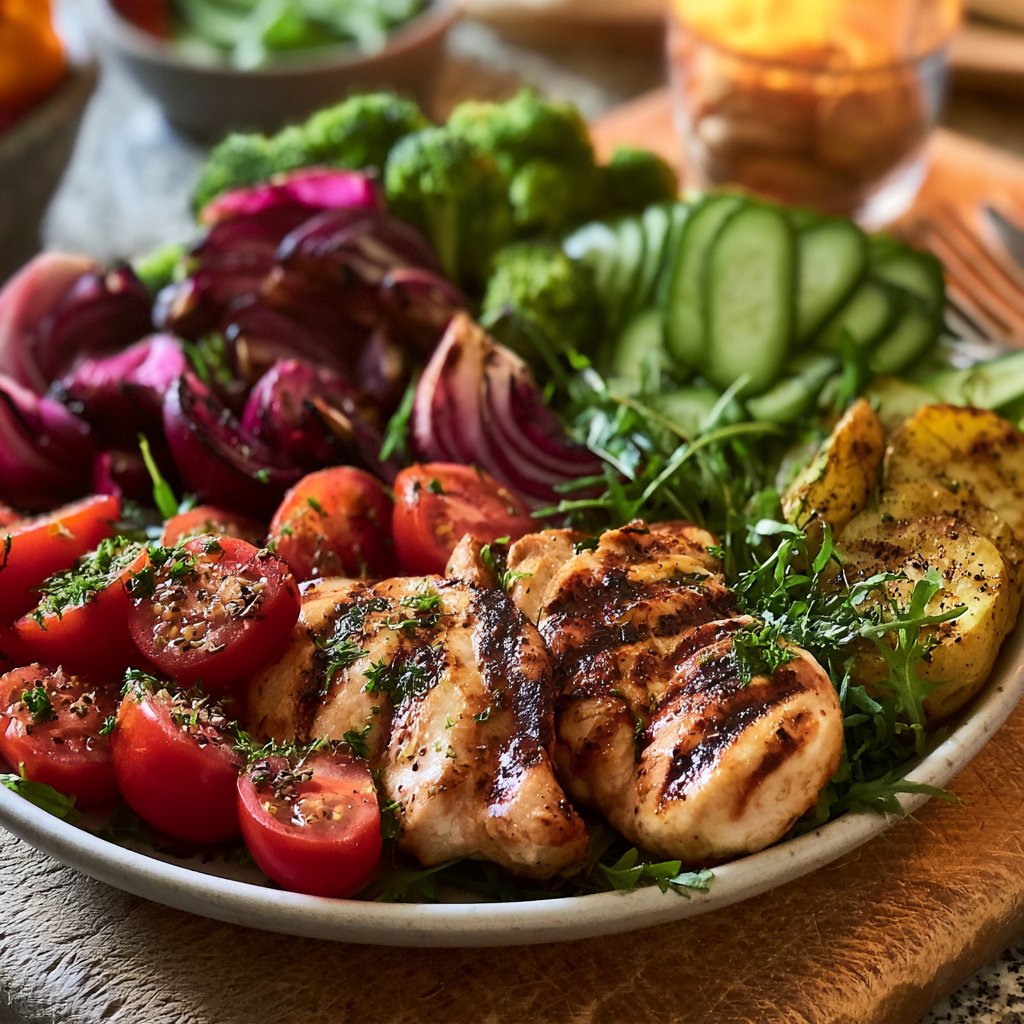Healthy Grilled Chicken Power Plate