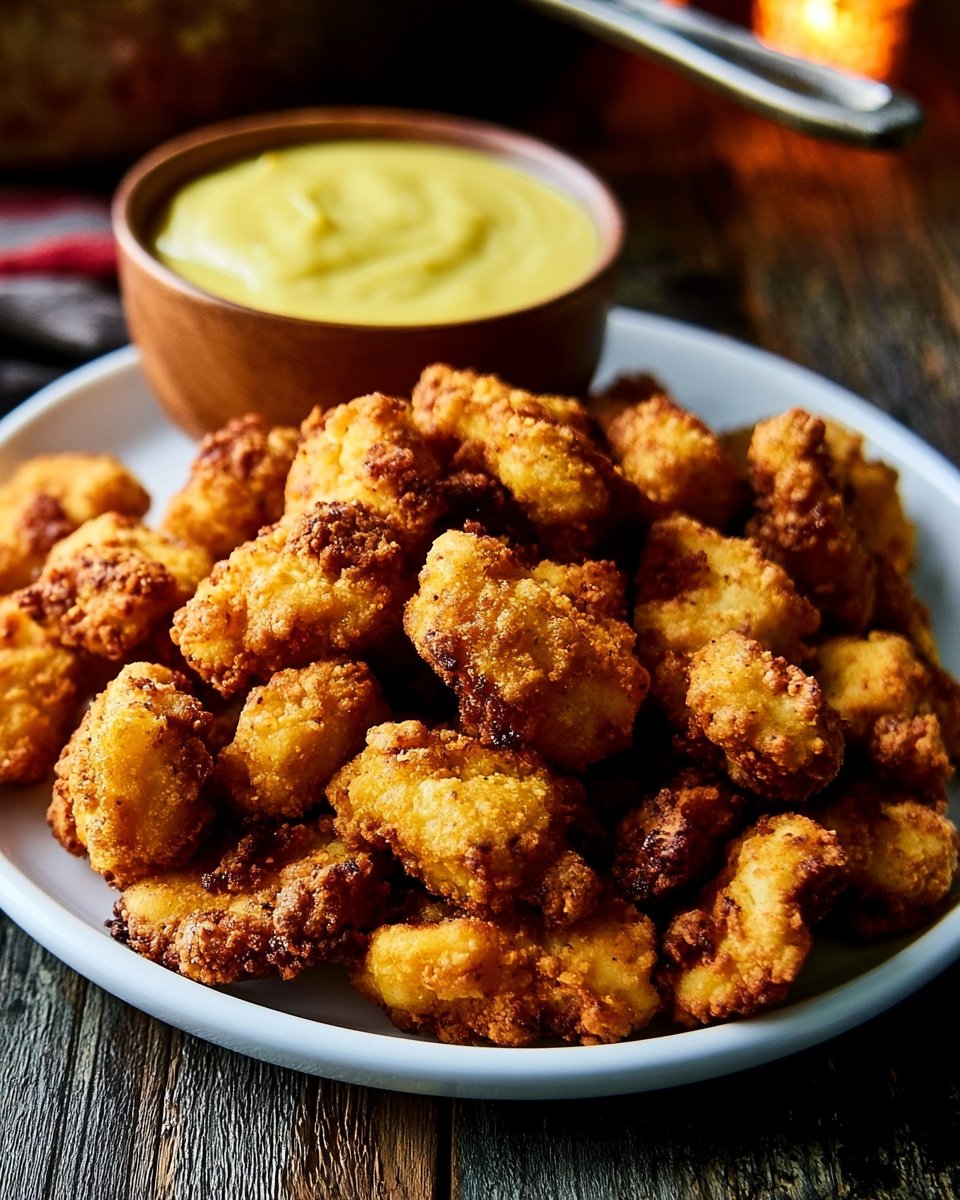 Baked Chicken Nuggets With Honey Mustard Dip