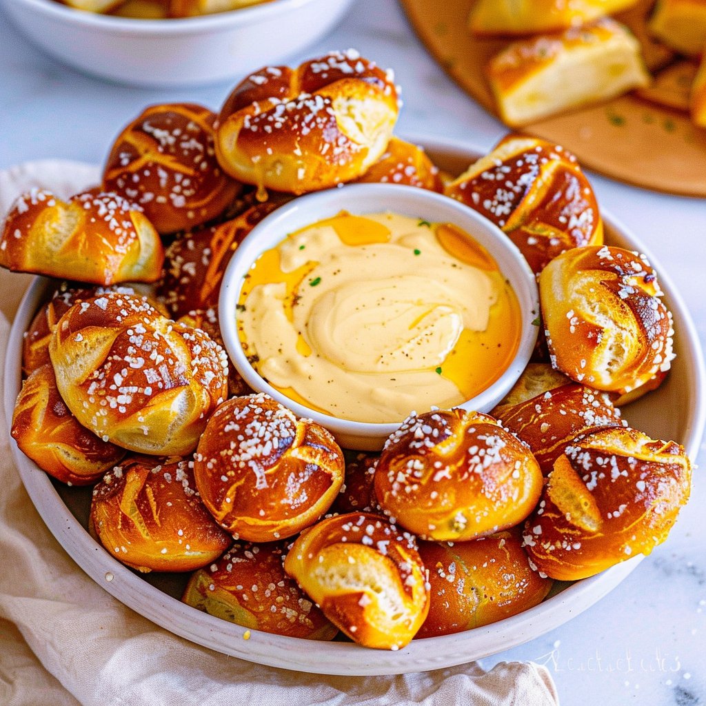 Soft Pretzel Bites with Beer Cheese