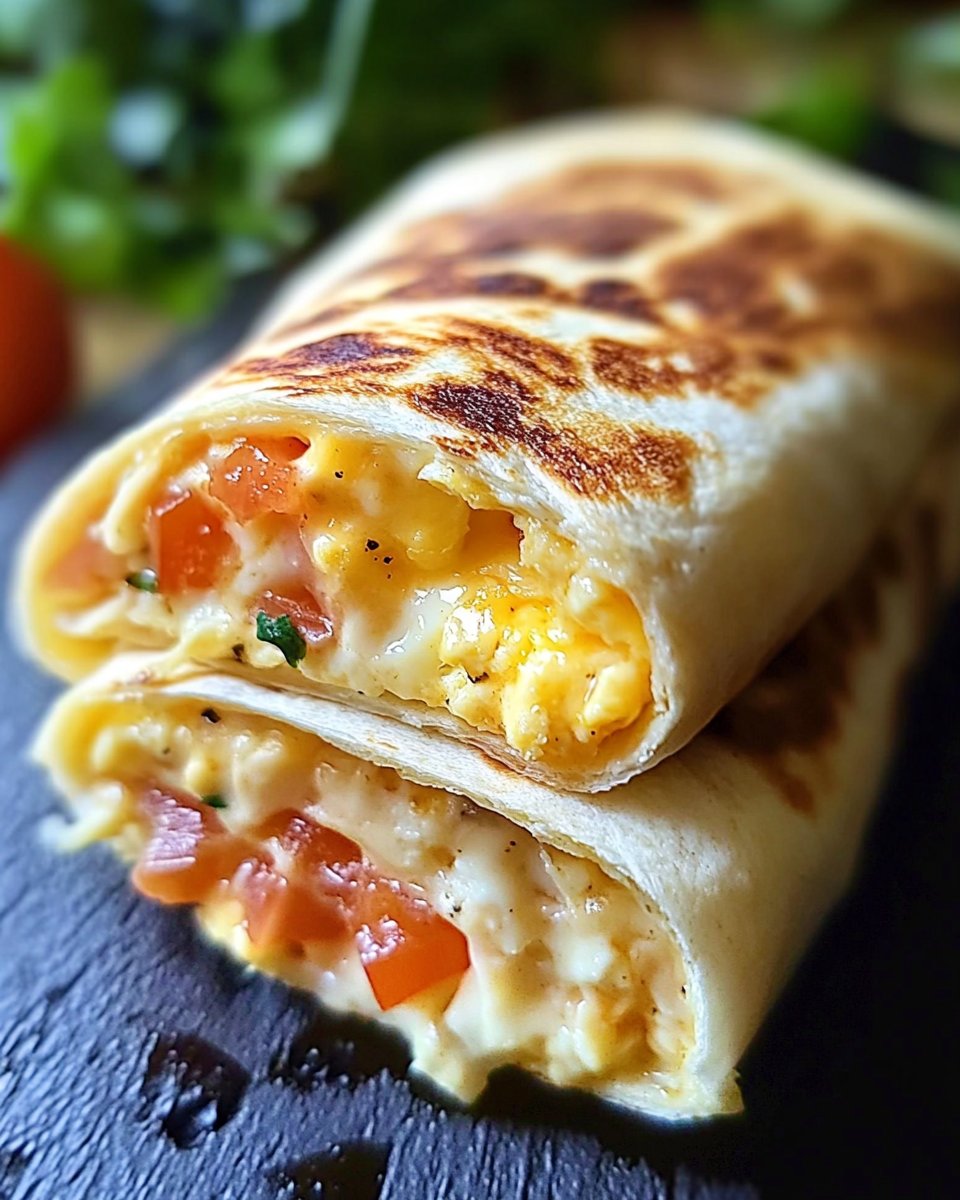Frühstücks-Wrap mit Ei und Käse