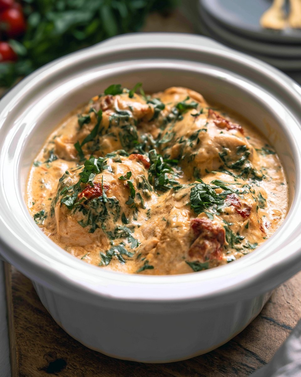 Crockpot Tuscan Chicken