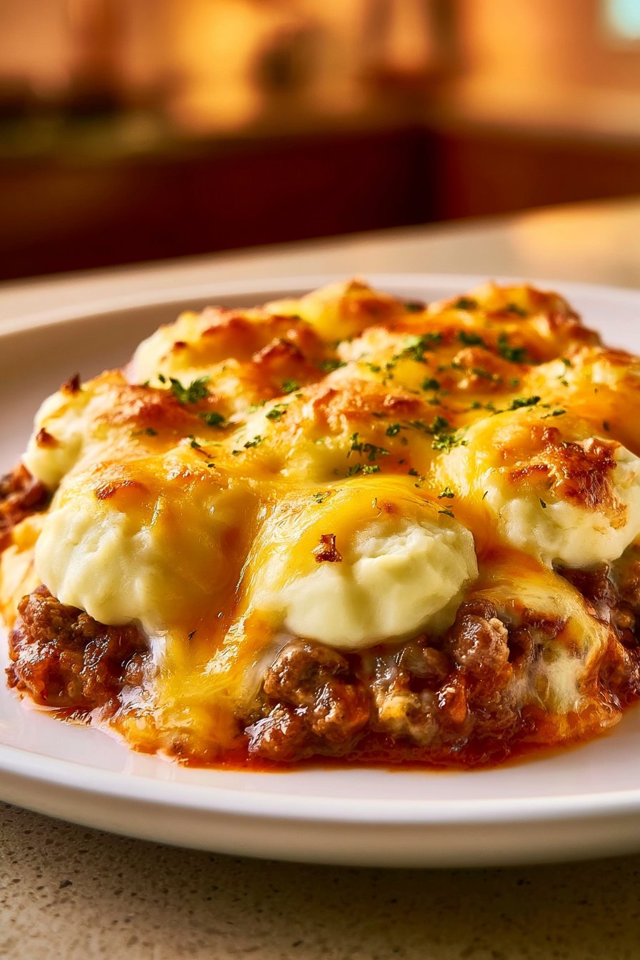 Easy Cheddar Bay Hamburger Casserole