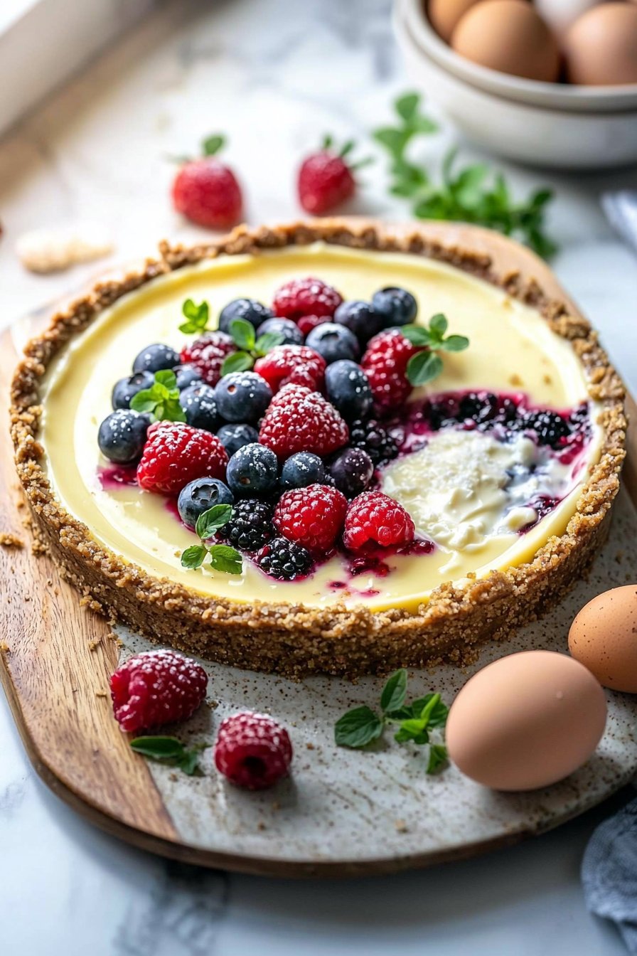 Dreifach-Beeren-Käsekuchen