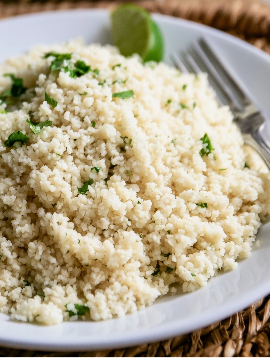 Arroz de Coliflor con Cilantro y Lima al Estilo Chipotle