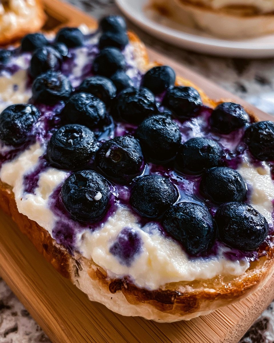 Air Fryer Blueberry Cottage Cheese Toast