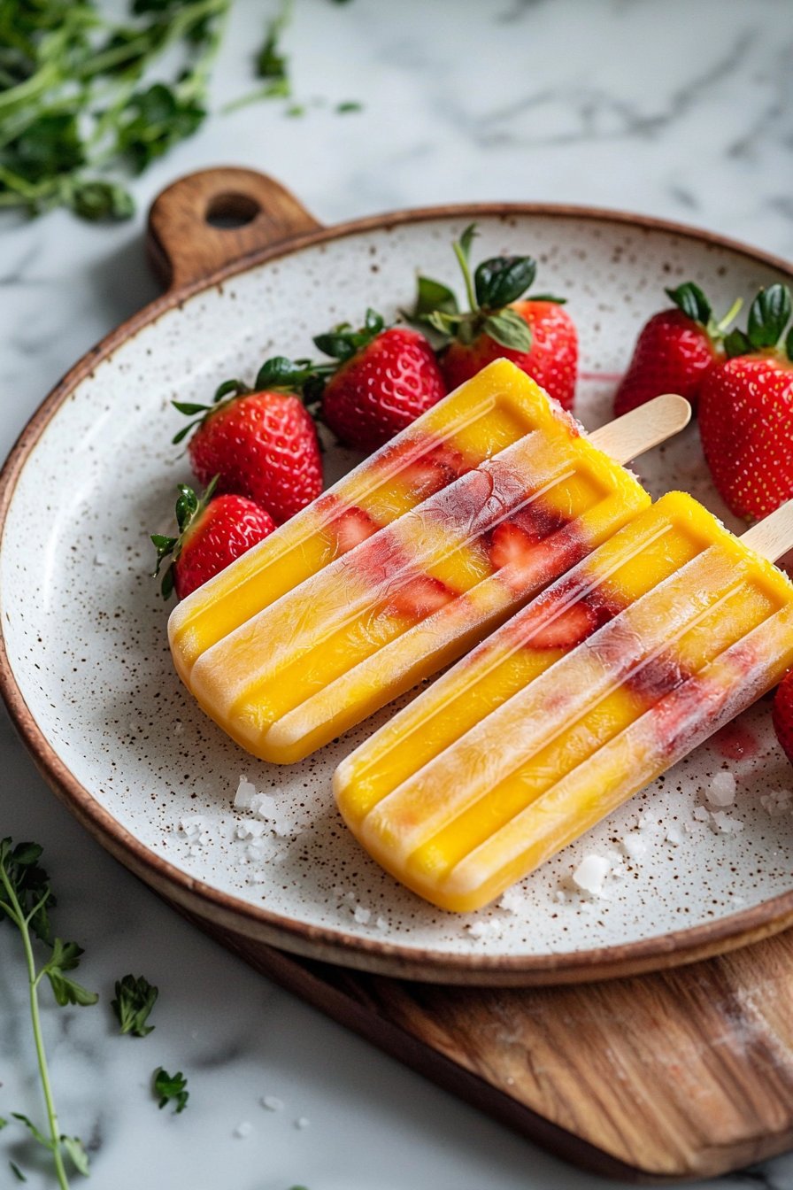 Strawberry Mango Popsicles