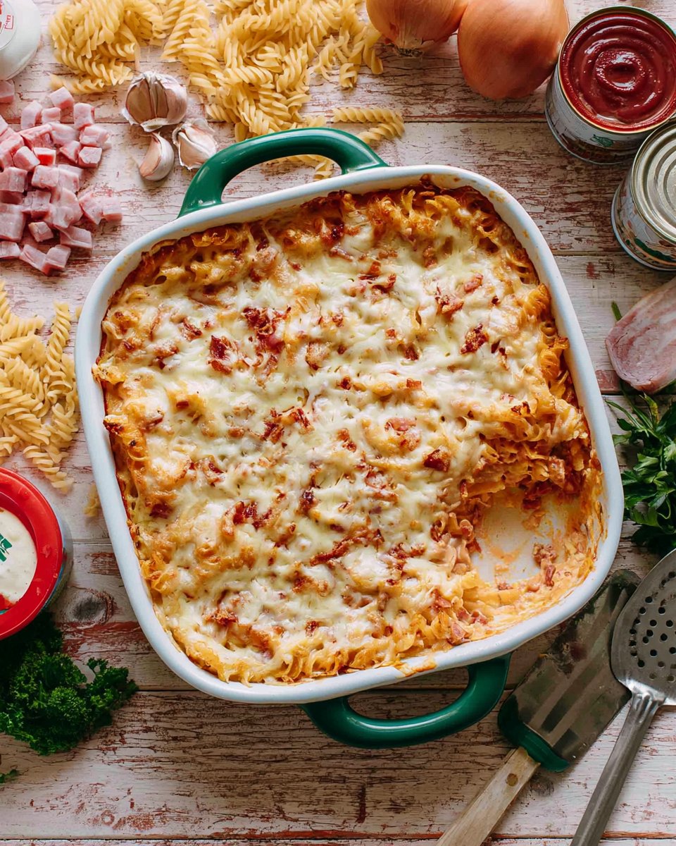 Pasta Auflauf mit Schinken