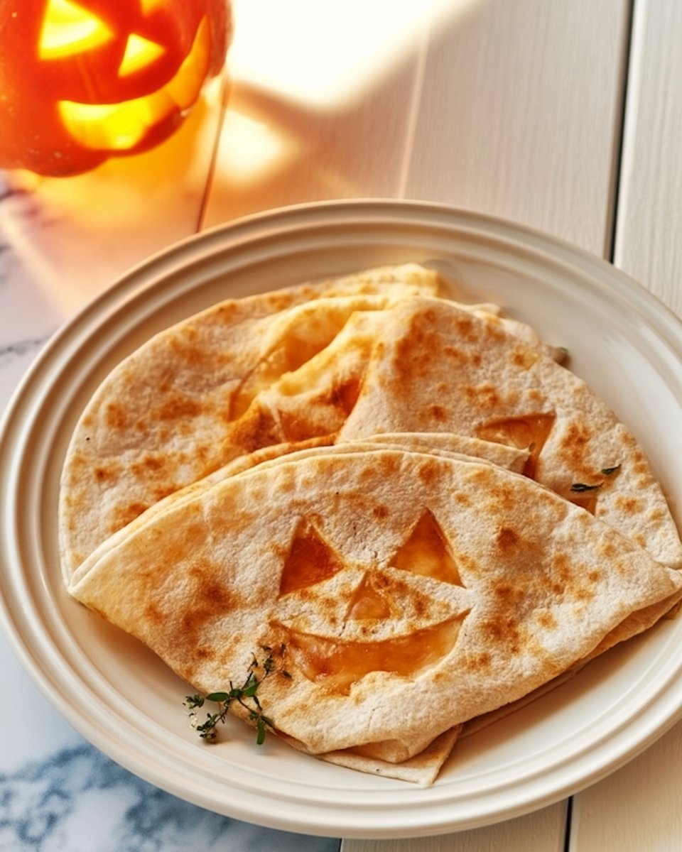 Jack o Lantern Quesadillas
