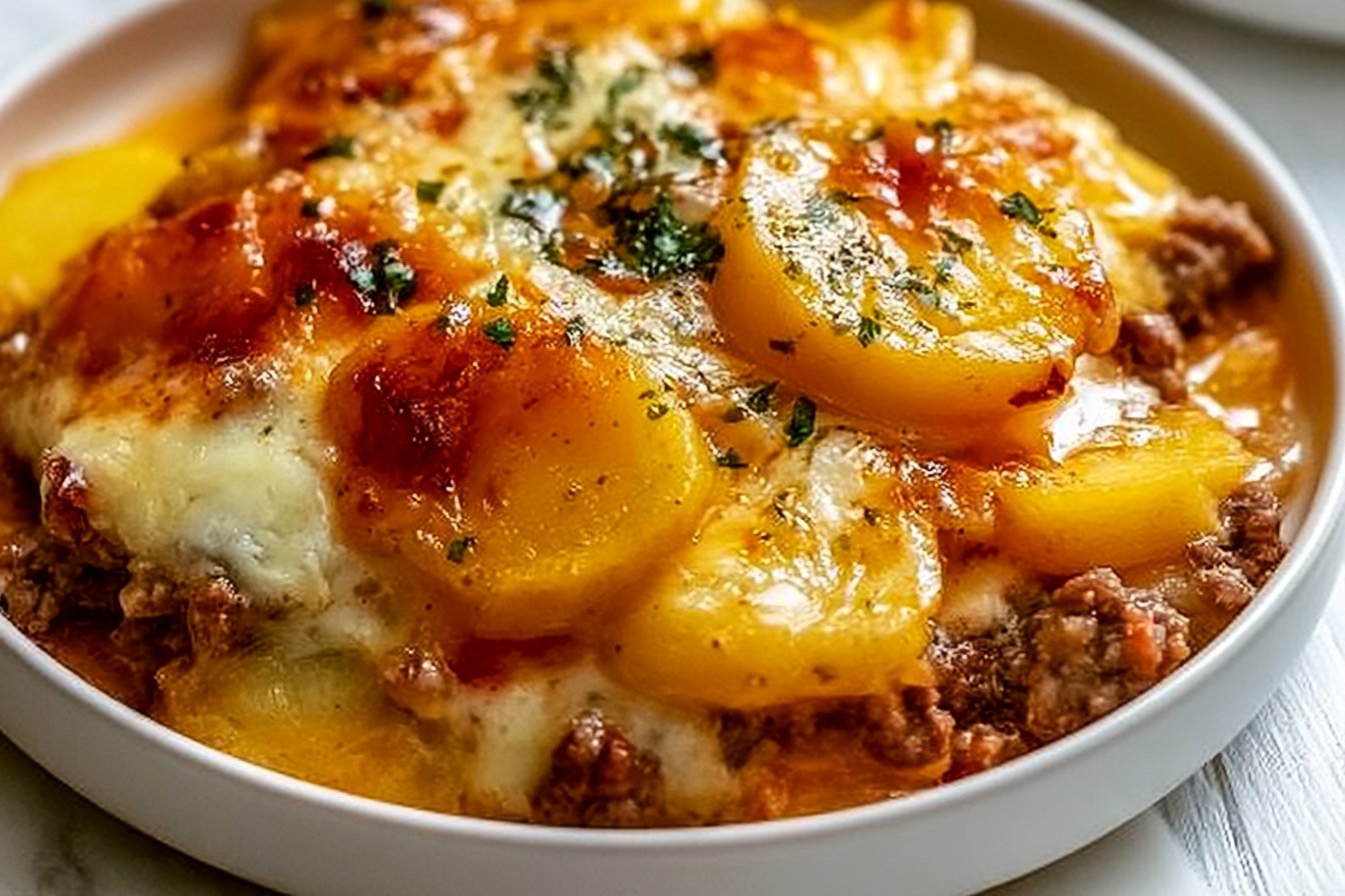 Hobo Casserole with Ground Beef & Potatoes