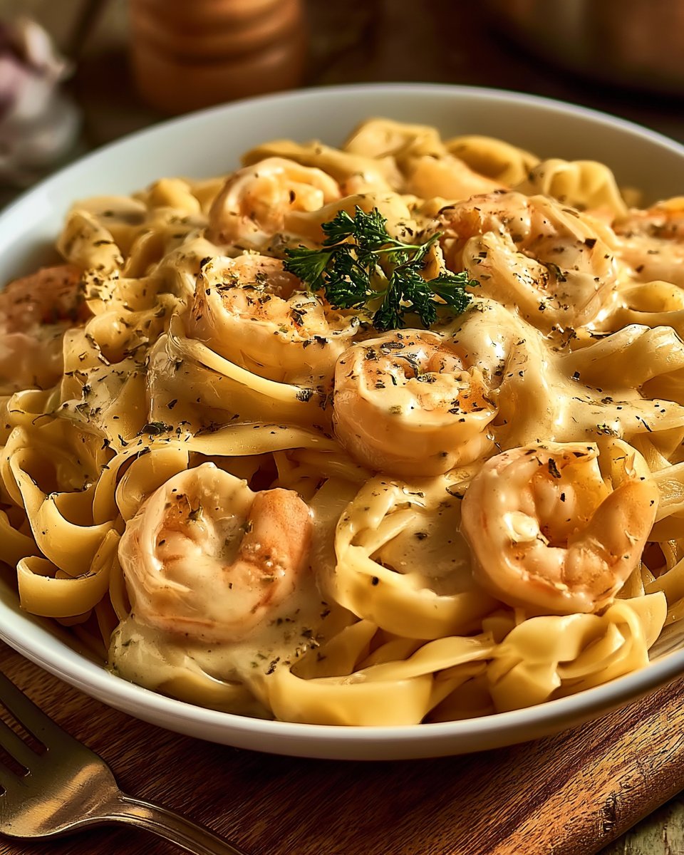 Creamy Shrimp Fettuccine with Homemade Alfredo Sauce