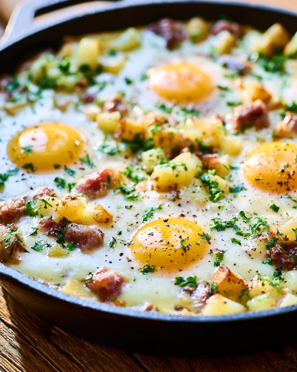 Corned Beef Hash Baked Eggs