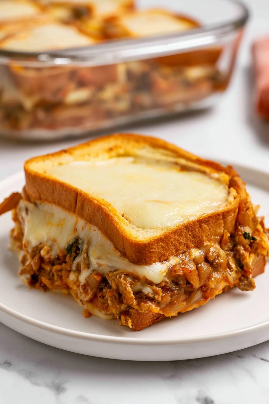 Beef Taco Grilled Cheese Casserole