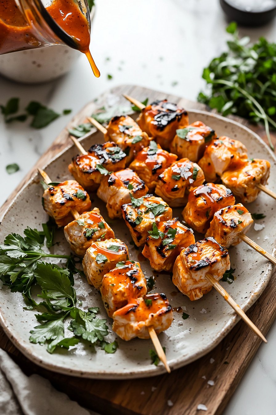 Buffalo Ranch Chicken Skewers