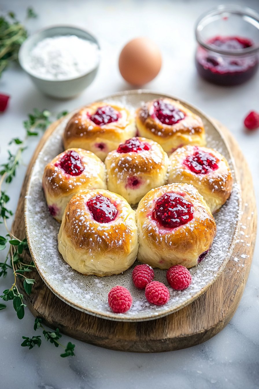 Klebrige Himbeer-Süßbrötchen