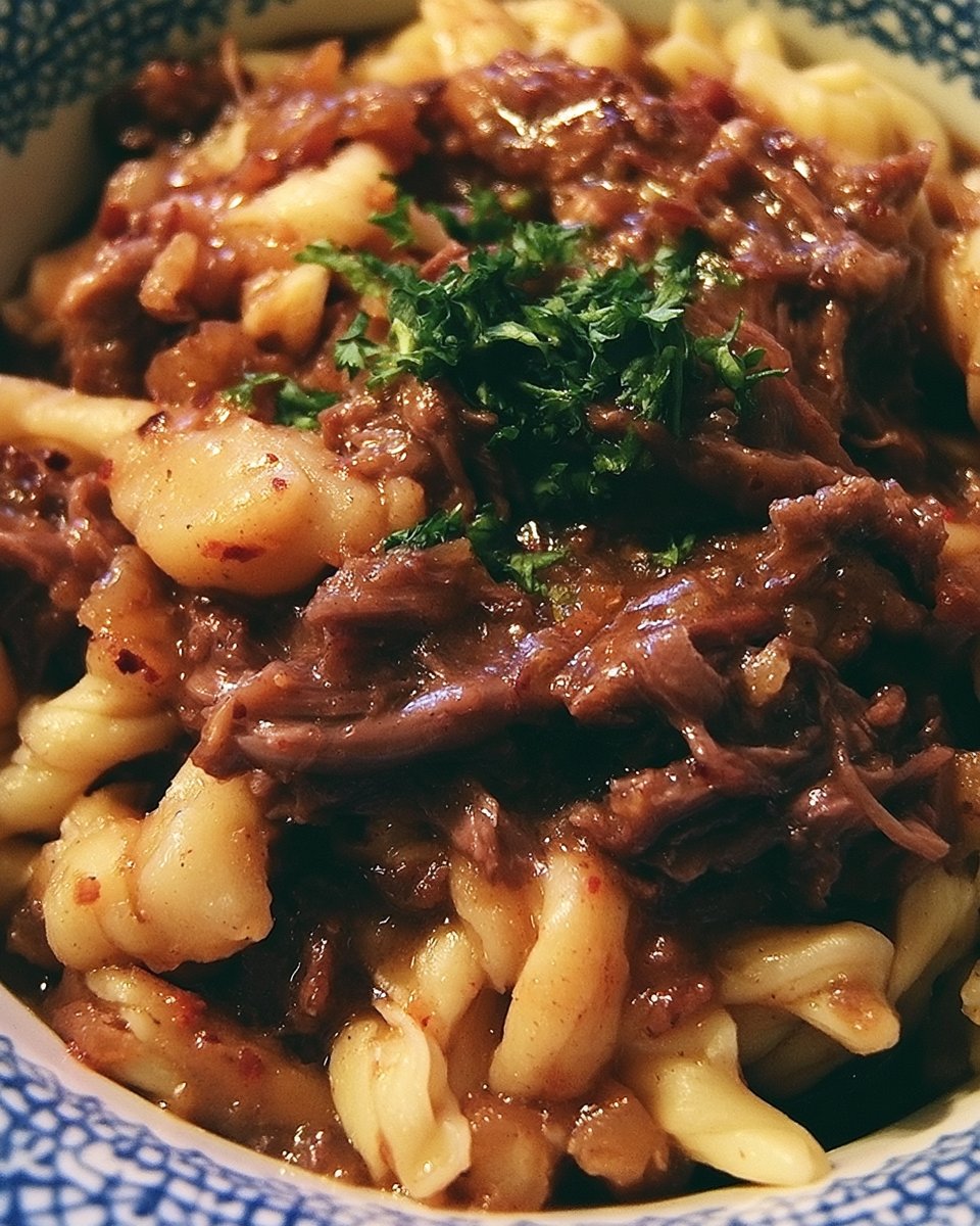 Mississippi Beef Noodles in a Crock Pot