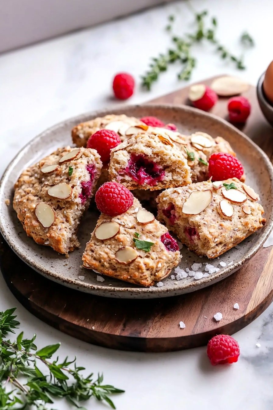 Healthy Raspberry Almond Scones