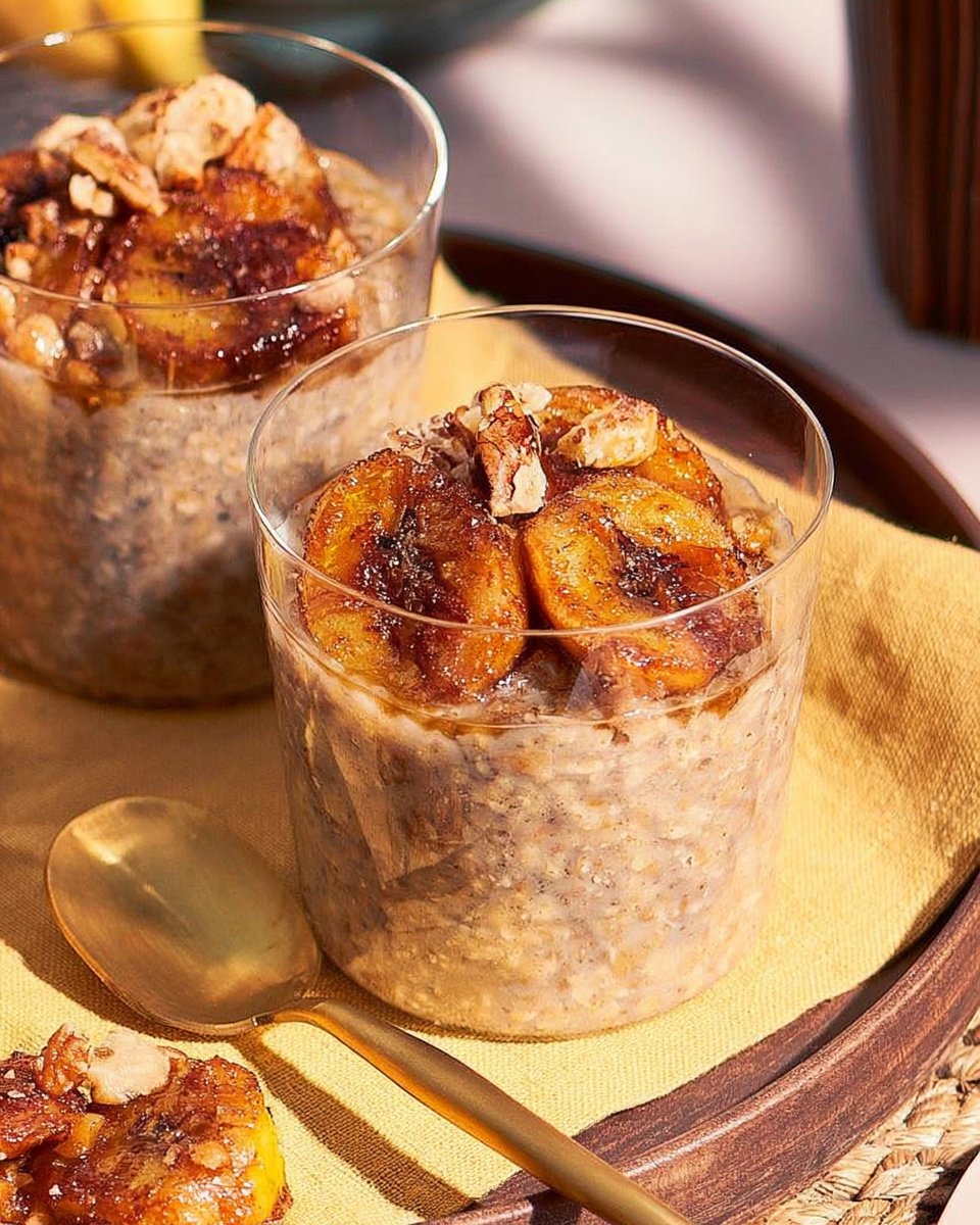 Caramelized Banana Bread Overnight Oats
