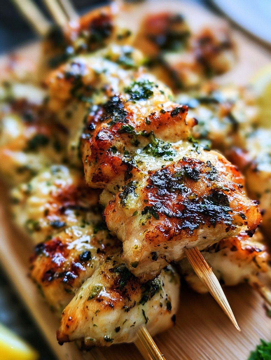 Brochetas de Pollo al Ajo y Parmesano: ¡Una Delicia Imperdible de Verano!