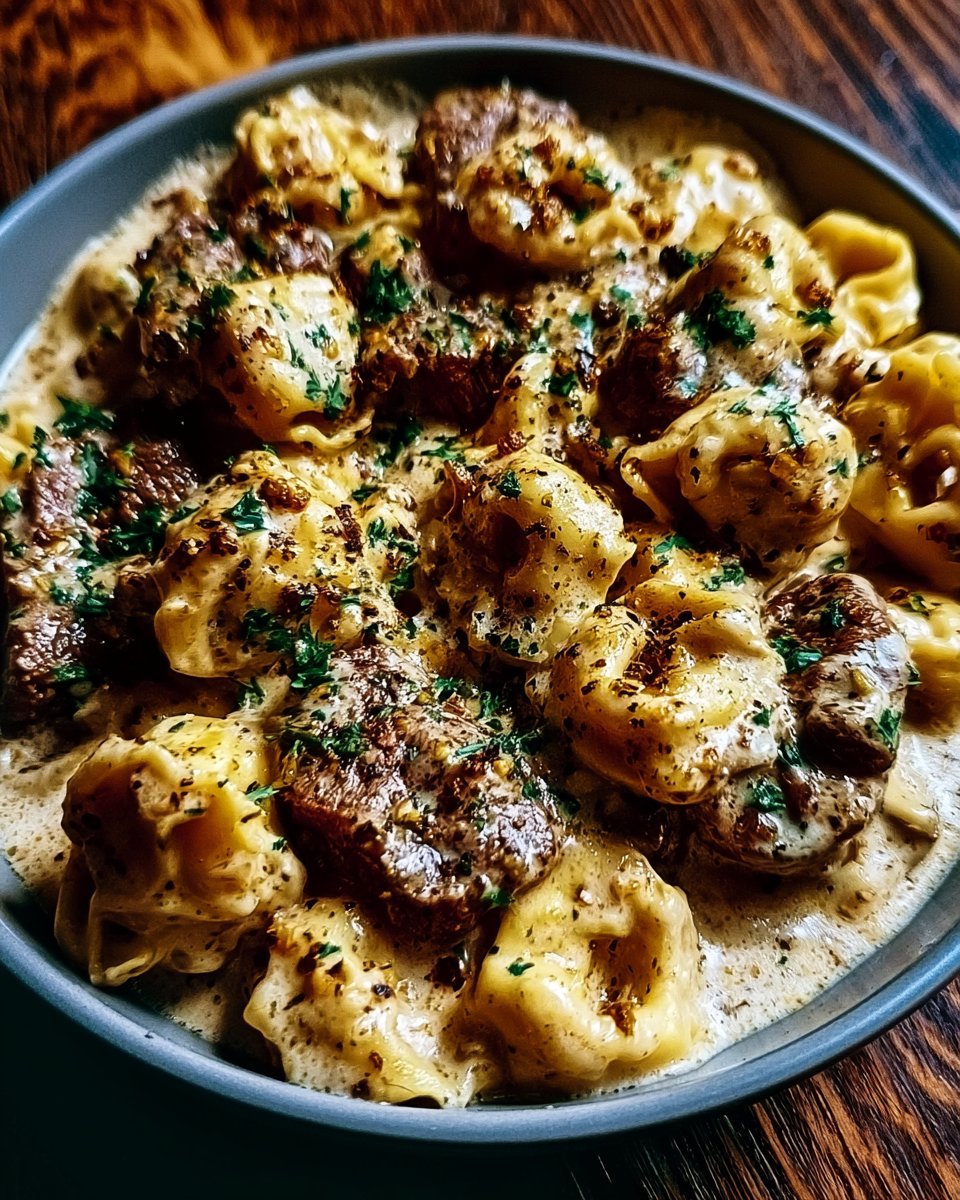 Cracked Garlic Steak Tortellini in Creamhouse Sauce Bliss
