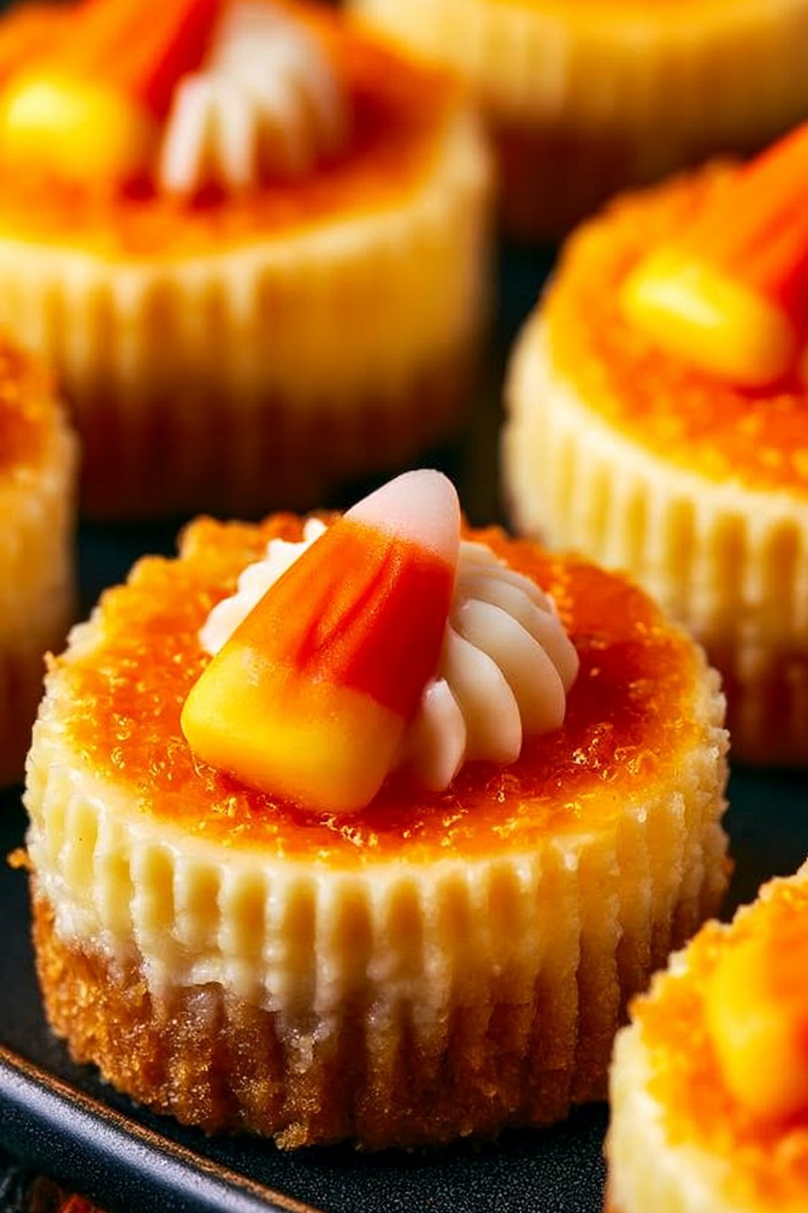 Creamy 20-Minute No-Bake Candy Corn Cheesecakes